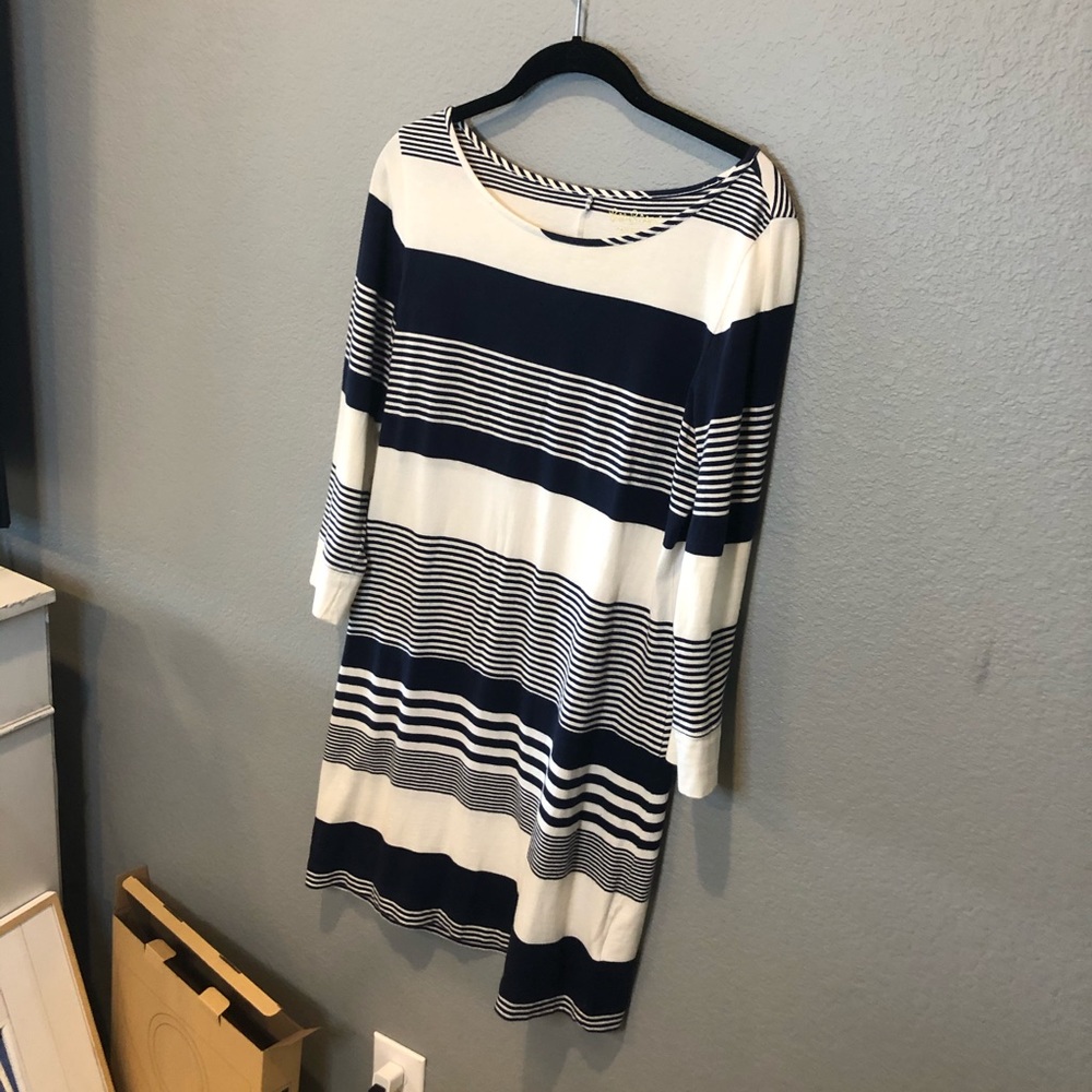 Lilly Pullizter Navy Patterned Striped Dress - image 4